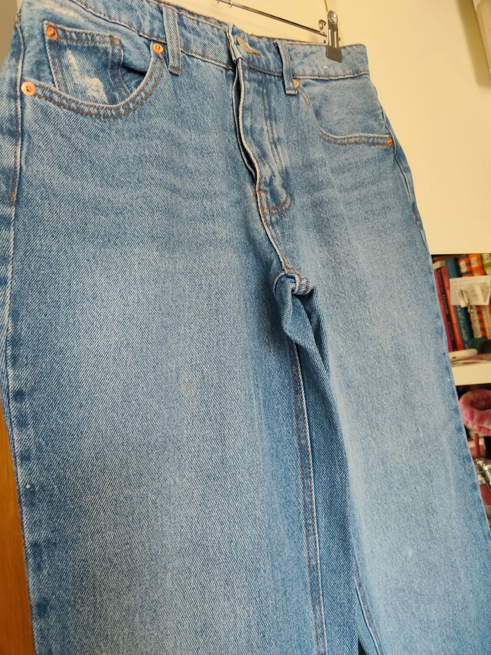 Calça jeans feminina reta solta Lefties Tamanho M/38 – photo 7